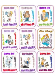 English Worksheet: Daily routine - Go fish game