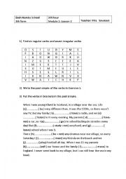 English Worksheet: simple past