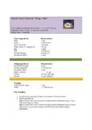 English Worksheet: King Cake Lesson Plan