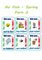 English Worksheet: Spring Go Fish. Part 2