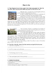 English Worksheet: A place to live 