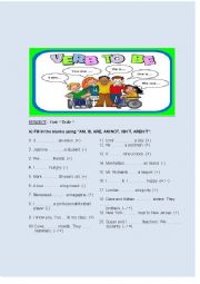 English Worksheet: VERB TO BE NEGATIVE AND INTERROGATIVE
