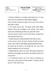 English Worksheet: END TERM TEST 