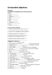 English Worksheet: Comparatives Adjectives exercise