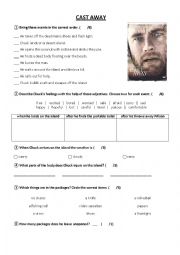 English Worksheet: Cast Away Worksheet (with Answer Key)