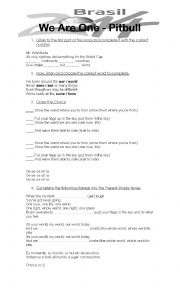 English Worksheet: FIFA world cup song 2014