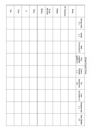 Simple Present Tense Grid