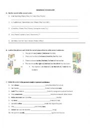 Worksheet - vocabulary and grammar