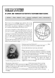 English Worksheet: Time zones - Project 3 (reuploaded) 4 pages