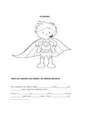 English Worksheet: Im a superhero