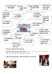 English Worksheet: Dialogue in a Restaurant