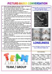 Picture-based conversation : topic 16 - team vs loneliness