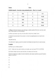 English Worksheet: Minimal Pairs - Short Vowel Sounds 