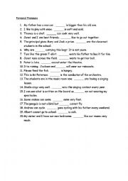 English Worksheet: Subject Pronouns2