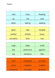 English Worksheet: Gradations