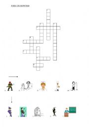 English Worksheet: Jobs Crossword