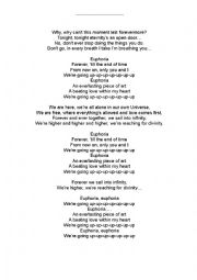 English Worksheet: Euphoria song By Loreen