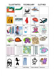 English Worksheet: illustrated vocabulary on clothes
