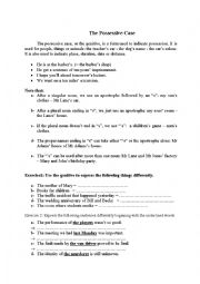 English Worksheet: The Possessive Case