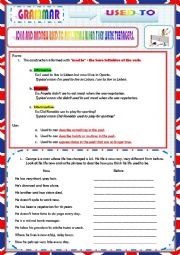 English Worksheet: GRAMMAR - USED TO - RULES AND EXERCISES