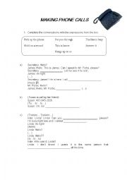 English Worksheet: Making phone calls