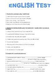 English Worksheet: reported speech and conditionals