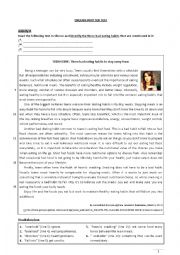 English Worksheet: Bad eating habits