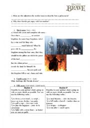 English Worksheet: Brave - the movie worksheet - very detailed (page 2)