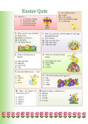 English Worksheet: Easter Quiz