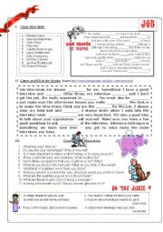 English Worksheet: Job discussion worksheet