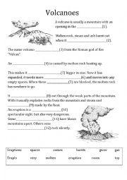 Volcano working sheet