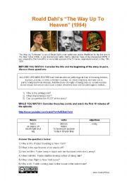 English Worksheet: 4 skills lesson: Roald Dahls THE WAY UP TO HEAVEN