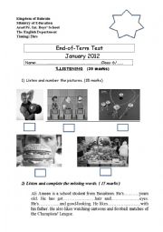 end term test (6th form) Bahrain schools