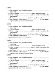 English Worksheet: comparatives (with modifiers) 3rd form tunisian curricular