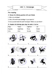 English Worksheet: Reading: Zodiac