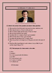 English Worksheet: Joe Millionaire - TV reality show 