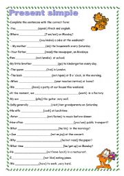 English Worksheet: present simple