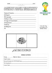 English Worksheet: FIFA World Cup Countries  MEXICO