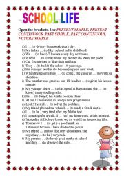 English Worksheet: SCHOOL LIFE