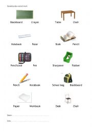 English Worksheet: Vocabulary. School