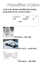 Prepositions of place