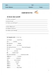 English Worksheet: Revision