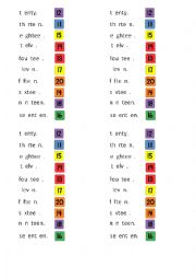 English Worksheet: Numbers 10 to 20