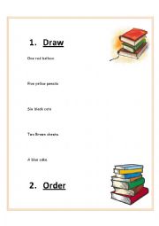 English Worksheet: To be, Present continuous, colours, numbers, animals