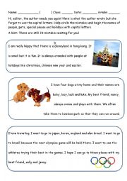 English Worksheet: proper nouns