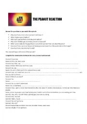 English Worksheet: The Big Bang Theory: The Peanut Reaction