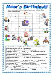 English Worksheet: Moms birthday