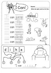 English Worksheet: I can worksheet