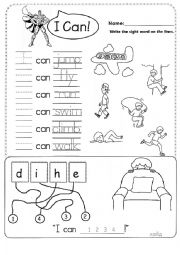 English Worksheet: I can worksheet