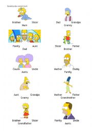 English Worksheet: Vocabulary. Familly